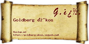 Goldberg Ákos névjegykártya